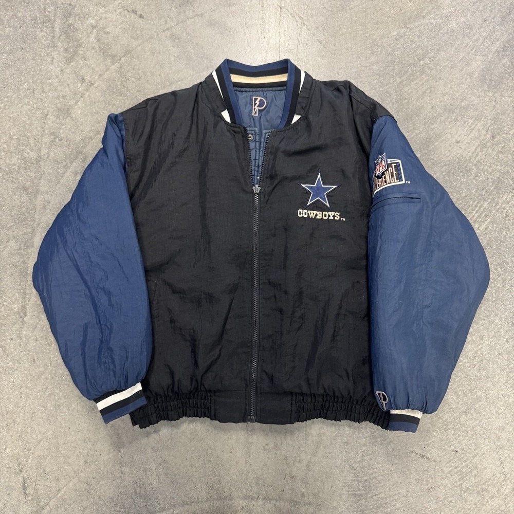 Vintage NFL Dallas Cowboys Pro Player Reversible 90s Puffer Jacket Size XL 30x28